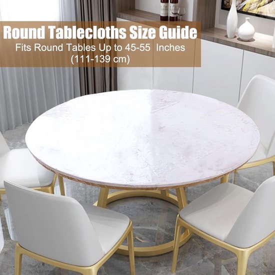 Rond Tafelkleed Met Elastische Rand Waterdicht Oliebestendig Pvc Tafeldoek Doek Schoon Tafeldeksel Voor