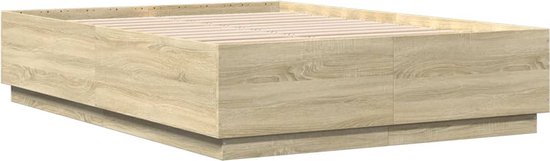 vidaXL - Bedframe - bewerkt - hout - sonoma - eikenkleurig - 120x200 - cm