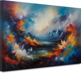 Tableau paysage - Tableau nature - Tableau toile Montagnes - Décoration murale moderne - Tableaux toile salon - Décoration murale salon 60x40 cm