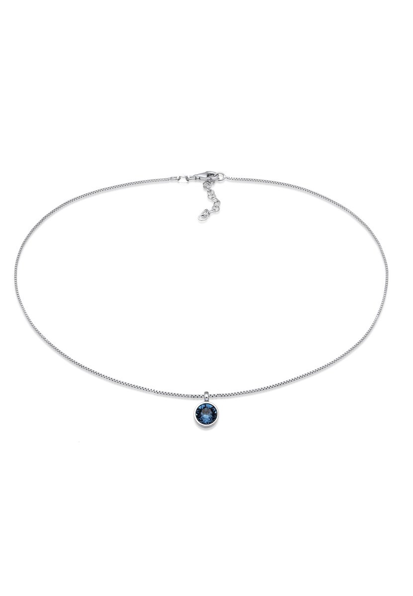 Elli - Halsketting - Dames Choker Eenzaam Venetiaans met Kristal in 925 Sterling Zilver - Dames
