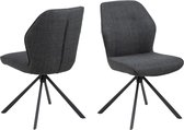 Chaise de salle à manger Textile Grijs - Rotative - 51x61,5x88,5cm