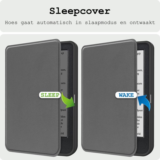 Hoes Geschikt voor Kobo Clara BW Hoesje Bookcase Cover Hoes - Hoesje Geschikt voor Kobo Clara BW Hoes Cover Case - Grijs van Fession — afbeelding 3