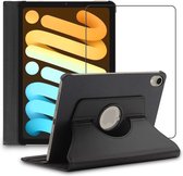 ebestStar - Hoes voor iPad mini 2021 8.3'' (6 gen) Apple, Roterende Etui, 360° Draaibare hoesje, Zwart + Gehard Glas