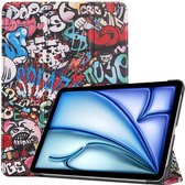 Tri-Fold Book Case met Wake/Sleep - Geschikt voor iPad Air 11 (2024) Hoesje - Graffiti