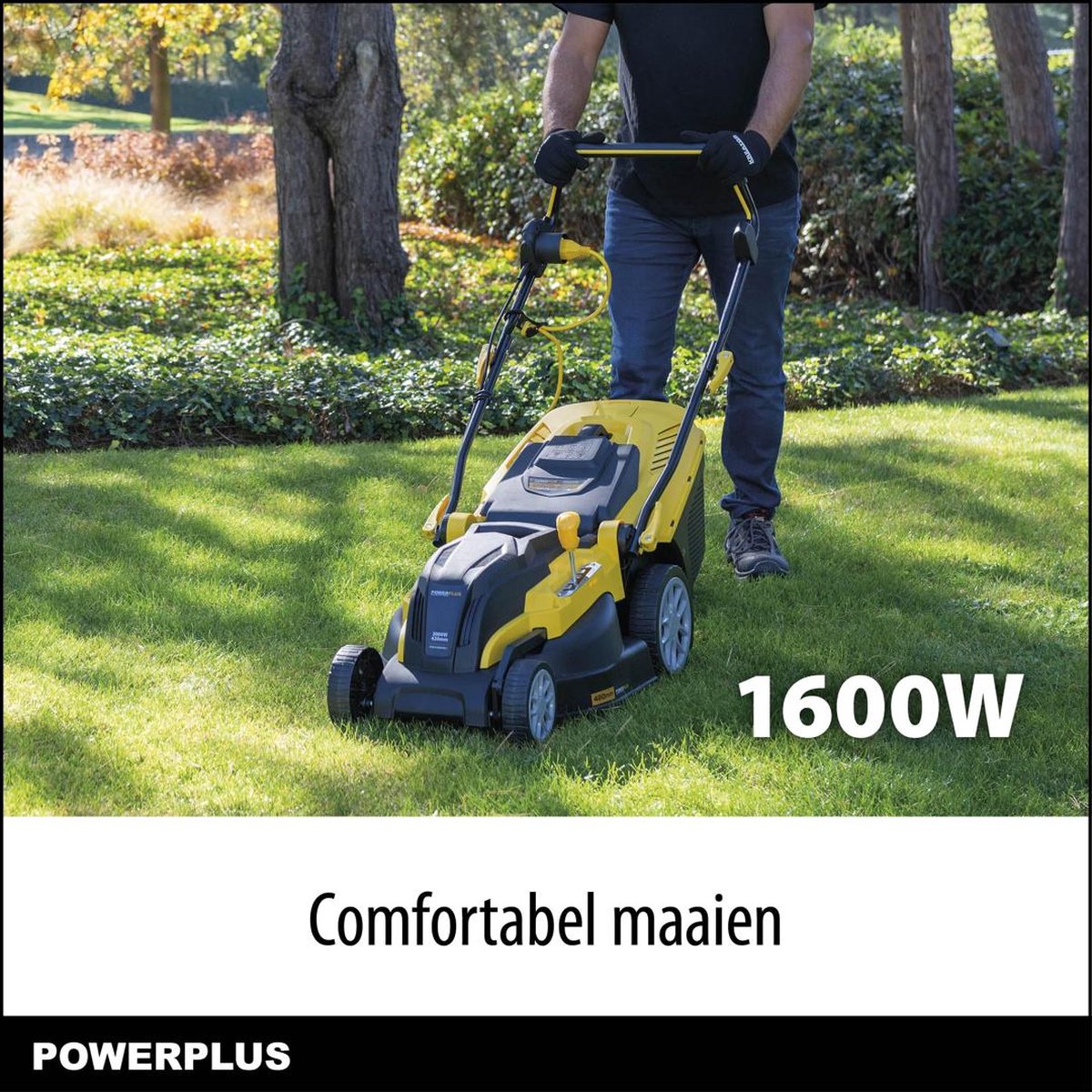 Powerplus Elektrische Grasmaaier POWXG6251 - 1600 W en 380 mm Ø, grasmaaier met grasopvangbak, mulching en achteruitworp – foto 7