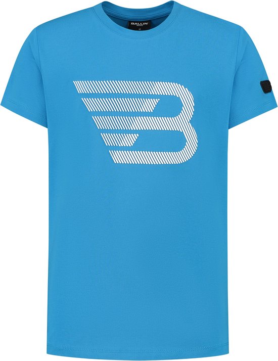 Ballin Amsterdam - Jongens Slim fit T-shirts Crewneck SS - Blue - Maat 12