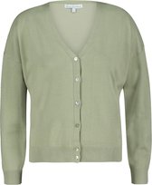 Red Button Vest Cardigan Fine Knit Srb4196 Tea Green Dames Maat - L