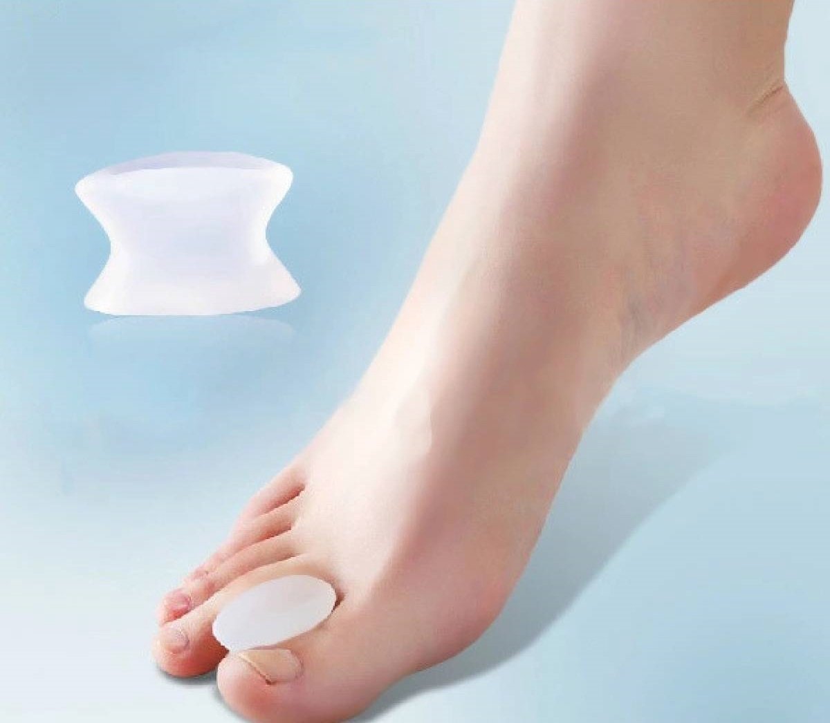 Goedkoopste Teenspreider I Siliconen Teencorrector I Hallux Valgus I Teen Recht Maken I Toe Straigntner I Transparant I 1 Paar