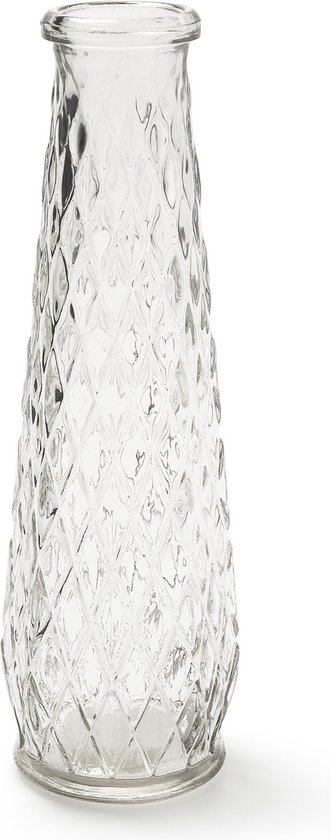 Bellatio design Vaas - transparant - van glas - 6 x 22 cm - bloemenvaas