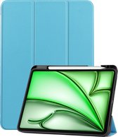 Hoesje Geschikt voor iPad Air 2024 (11 inch) Hoes Case Tablet Hoesje Tri-fold Met Uitsparing Geschikt voor Apple Pencil - Hoes Geschikt voor iPad Air 6 (11 inch) Hoesje Hard Cover Bookcase Hoes - Lichtblauw