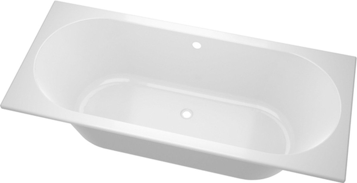 Zeza Oval Ligbad - 180x80cm - acryl - duo - glans wit