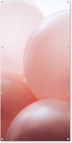 Tuinposter - Ballon - Pastel - Roze - Abstract - Schuttingposter - Schuttingdoek - Poster voor buiten - 80x160 cm - Tuindoek - Buitenposter