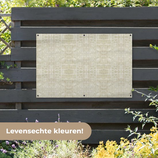 Affiche de jardin Cuir - Structure - Peau d'animal - 130x80 cm - Décoration murale extérieure - Affiche de jardin - Toile de jardin - Affiche de clôture - Peinture de jardin