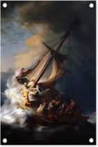 Tuindecoratie De storm op het meer van Galilea - Rembrandt van Rijn - 40x60 cm - Tuinposter - Tuindoek - Buitenposter