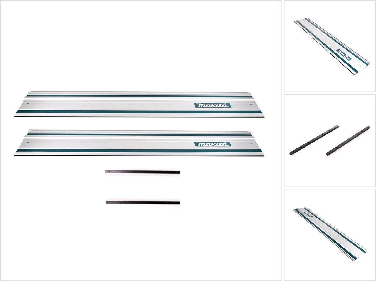 Makita geleiderails set 2x geleiderail 1000 mm + 2x geleiderailverbinder