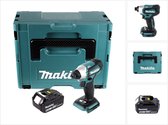 Makita DTD 155 G1J accu slagmoersleutel 18 V 140 Nm 1/4" borstelloos + 1x oplaadbare accu 6.0 Ah + Makpac - zonder oplader