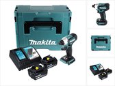 Makita DTD 155 RGJ accu slagmoersleutel 18 V 140 Nm 1/4" borstelloos + 2x oplaadbare accu 6.0 Ah + lader + Makpac