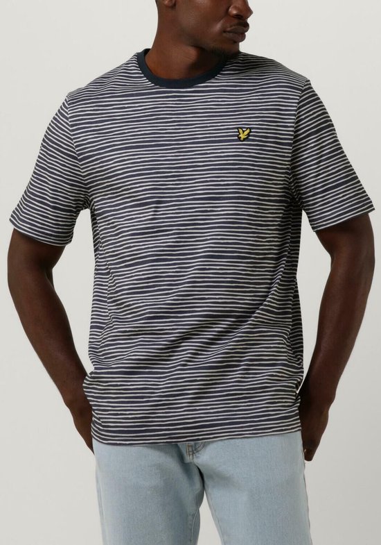 Lyle & Scott Breton Stripe T-shirt Polo's & T-shirts Heren - Polo shirt - Donkerblauw - Maat S