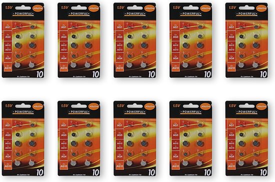 Voordelpak Batterijen Knoopcel Set - Alkaline & Lithium Assortiment - 10 Sets (100 Stuks) – LR621, LR41, LR43, LR44, LR626, LR1130 - Zilver - 1.5V - Cadmiumvrij