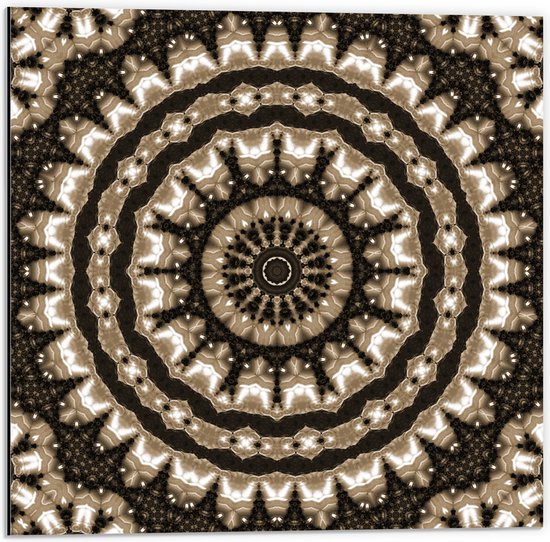 Dibond - Kaleidoscoop - Rondjes - Figuren - 50x50 cm Foto op Aluminium (Met Ophangsysteem)