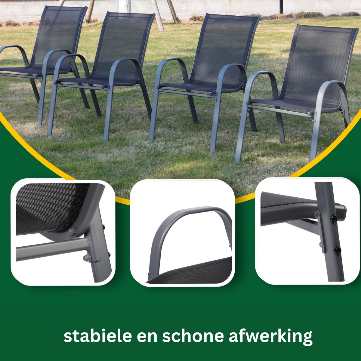 Albatros Kuba Tuinstoelen Set van 4 thumbnail 2