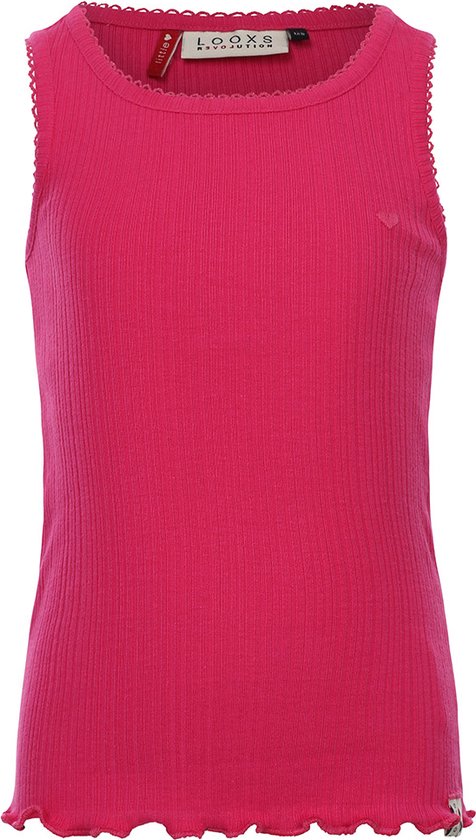 LOOXS Little 2412-7456-222 Meisjes T-Shirt - Maat 134 - Roze van 60% COTTON 40% POLYESTER IRREGULAR DROP, 260 GSM.