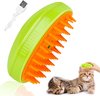 DiverseGoods Cat Steamy Brush, Steam Cat Brush kattenborstel met stoom, 3-in-1 stoomborstel voor katten, stoomborstel voor katten, steamy borstel, kat, steamy cat haarborstel voor lang en kort haar (groen)