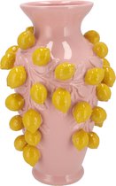 Viv! Home Luxuries Vase - Fruits - Citrons - Faïence - rose jaune - 38cm