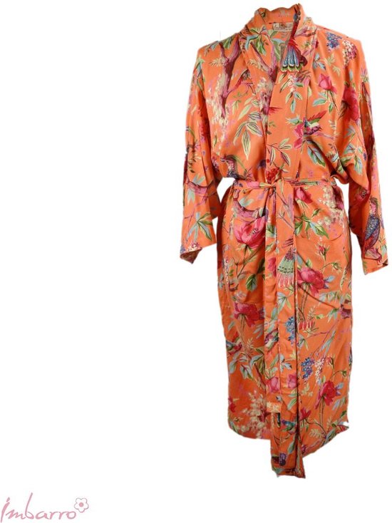 Imbarro - Kimono - Ochtendjas - Badjas - Royal Paradise - Green - One size - Viscose