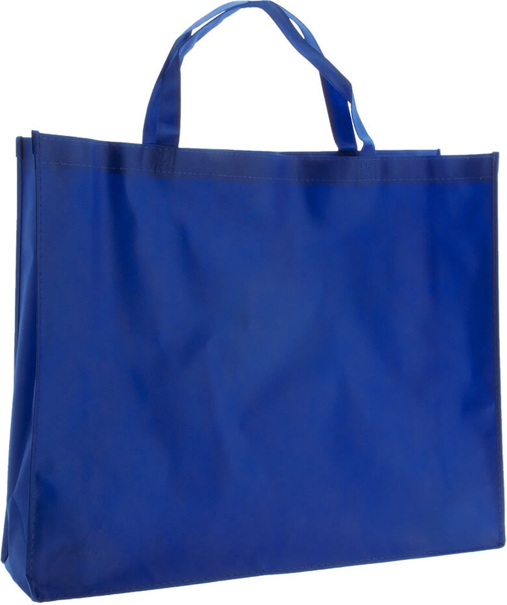 Shopper Bag - 10 stuks - Blauw - 54x45x14cm - Non Woven - Shopper tas