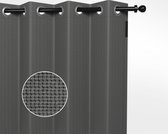 Shadow Comfort Buitengordijnen - 2 stuks van 2.20x1.37 - Carbon Black - antraciet met RVS ringen -