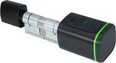 YLI SC-02FP-B Cylindre Smart noir avec lecteur d'empreintes digitales, application mobile et carte-clé pour une utilisation en intérieur