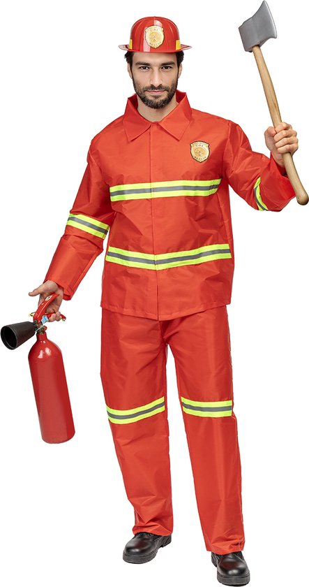 FUNIDELIA Pompiers adulte - Taille : M - Rouge