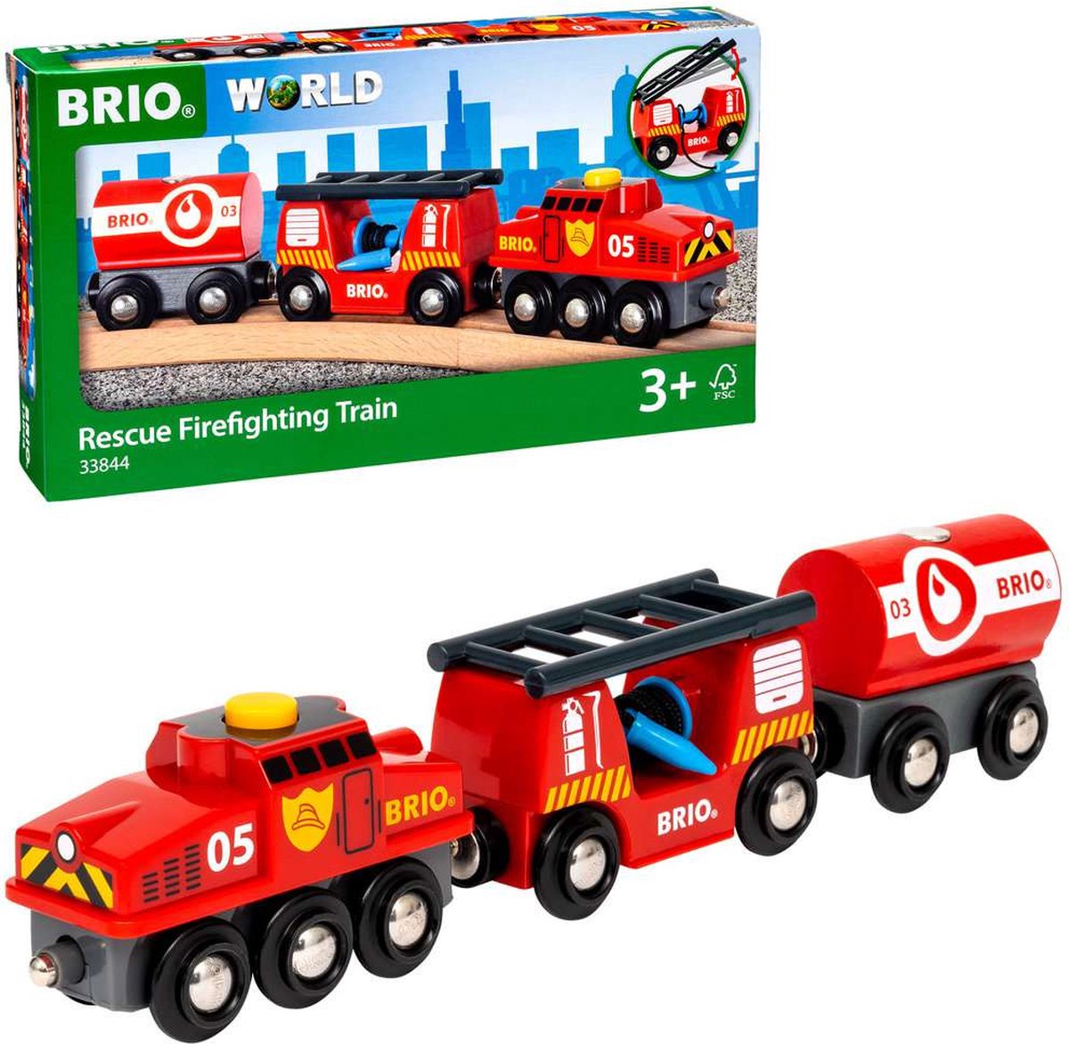 BRIO World Brandweertrein 33844 met loskoppelknop thumbnail 2
