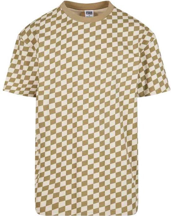 Urban Classics - Oversized Check Heren T-shirt - 3XL - Groen