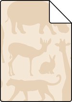 Proefstaal ESTAhome behang dieren beige - 139788 - 26,5 x 21 cm