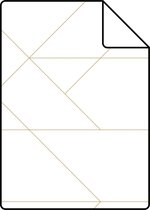 Proefstaal ESTAhome behangpapier grafische lijnen wit en goud - 139143 - 26,5 x 21 cm