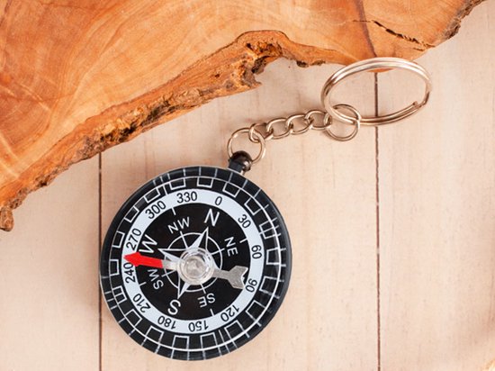 Kompas Sleutelhanger - Compass Keychain - Sleutelhangers - Kompas sleutelhanger - Compass - Draagbare Kompas - Kompasje - Outdoor - Survival - Kamperen - 35*35*10mm