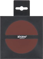 ZICZAC - Sous verre TOGO - SET/12 - Faux cuir - double face, facile à nettoyer, antidérapant - Rond - Diamètre 10 cm - Rouge