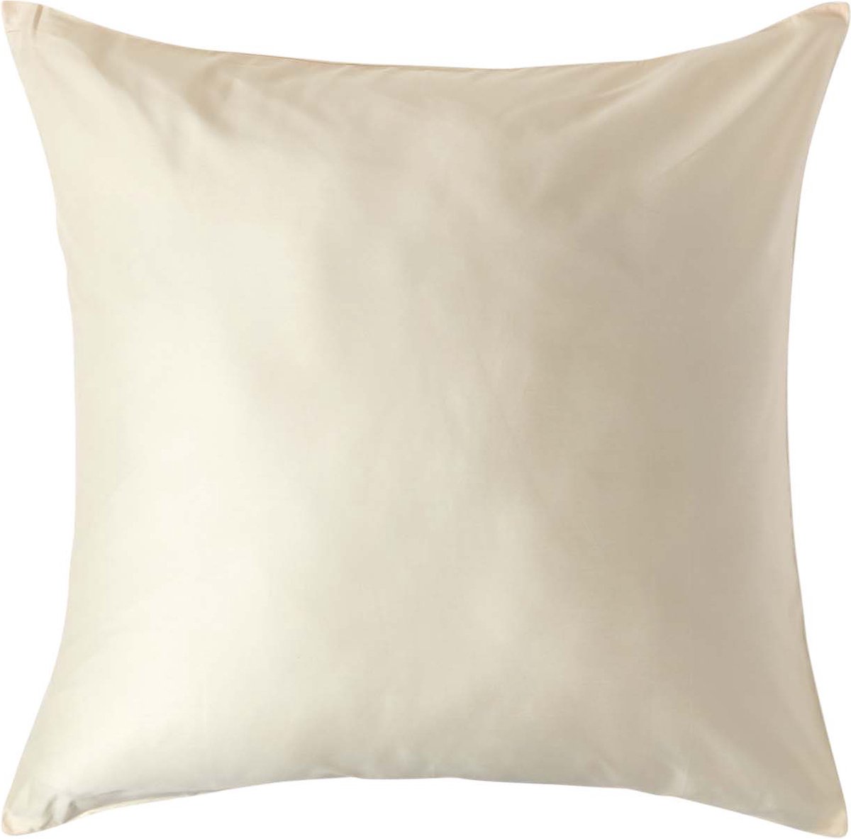 Homescapes Biologisch Kussensloop 80x80 cm – Crème – 100% Egyptisch Katoen Satijn – Draaddichtheid 400