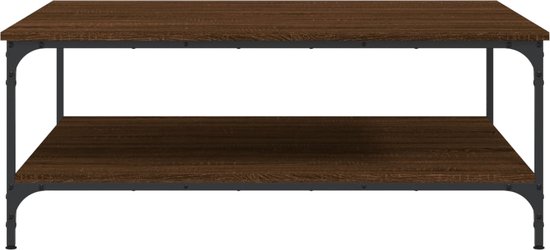 vidaXL - Salontafel - 100x100x40 - cm - bewerkt - hout - bruin - eikenkleur