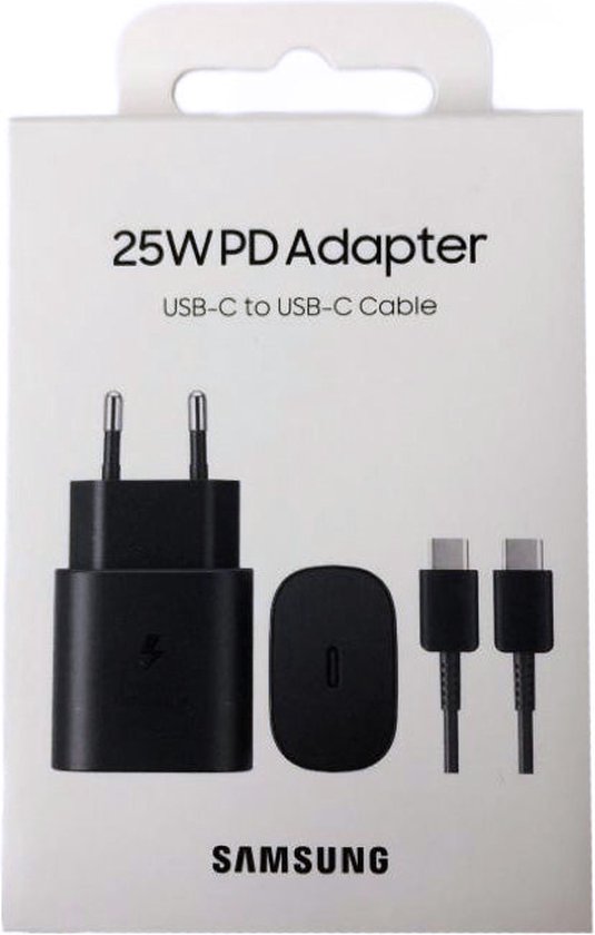 Samsung Universele USB-C adapter/oplader - Snellader 25W - Zwart - met kabel - Samsung
