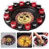 Cheqo® Feestelijke Roulette Drankspel Met Shotglaasjes - Inclusief 16 Shotglaasjes - Drank Spelletje - Drinkspel