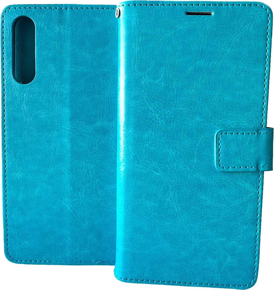 Bookcase Geschikt voor: Samsung Galaxy A7 2018 - Turquoise - portemonee hoesje