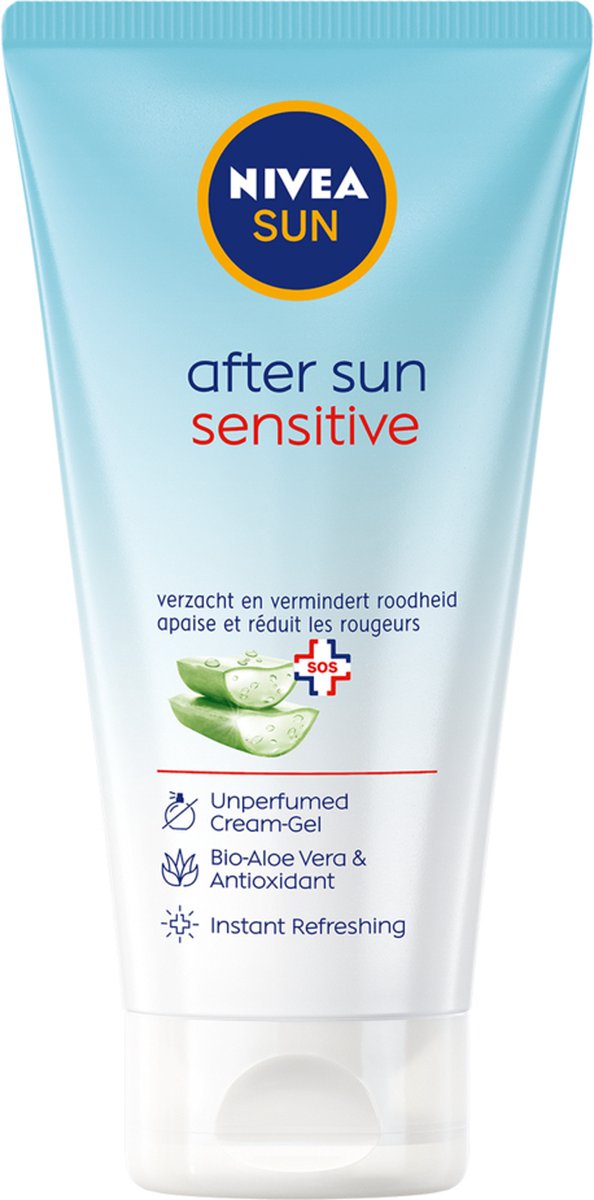 NIVEA SUN Sensitive Aftersun - Crème-Gel - Gevoelige huid - Verzacht en kalmeert - Met aloë vera en hyaluronzuur - 175 ml - NIVEA