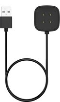 Bandz smartwatch oplader geschikt voor de Fitbit Versa 3 / Versa 4 / Sense / Sense 2 - USB-A oplader - Magnetische oplader - 30cm oplaadkabel met USB-A aansluiting (zwart)