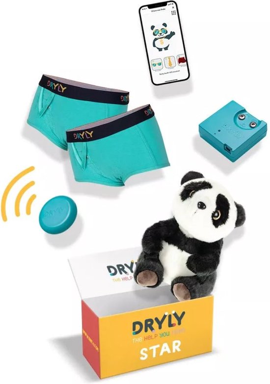 Dryly Plaswekker tegen Bedplassen voor Meisjes - Zindelijkheidstraining Kind - Star Pakket - Maat 110-116