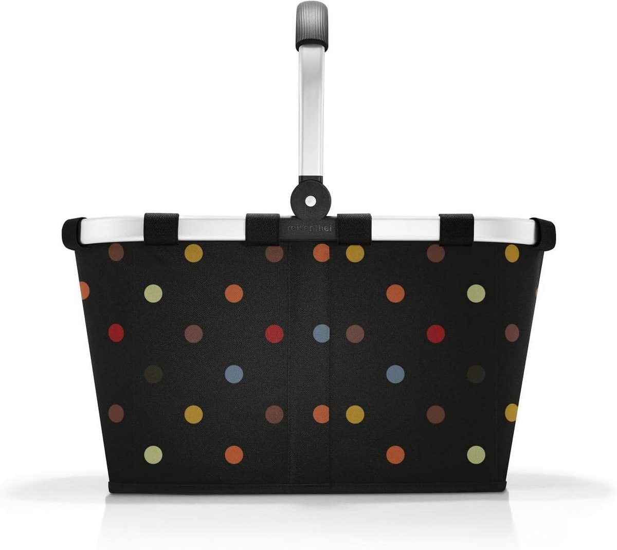 Draagtas Winkelmand 48 x 29 x 28 cm 22 L (Stippen) - Zwarte Stippen, afmeting: 48 cm
