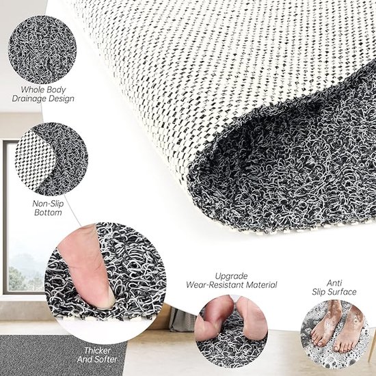 Tapis de Shower - Cabine de douche, Tapis antidérapant - Accessoire salle de bain 60 x 60 cm