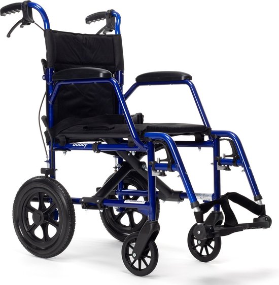 Opvouwbare Transport Rolstoel Vermeiren Bobby 9,4 kg Lichtgewicht Blauw Zitbreedte 42 CM